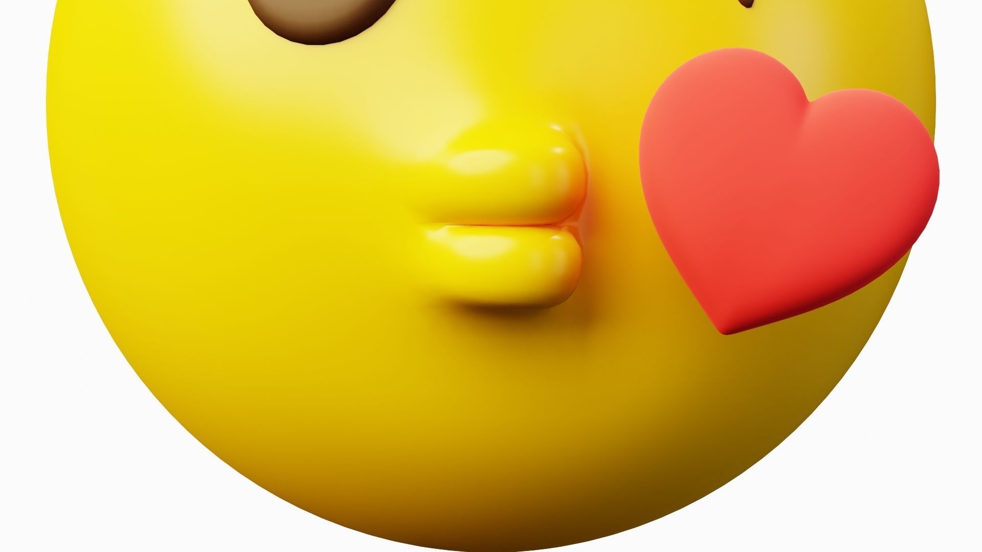 Blow a Kiss Emoticon Emoji or Smiley 3D model_6