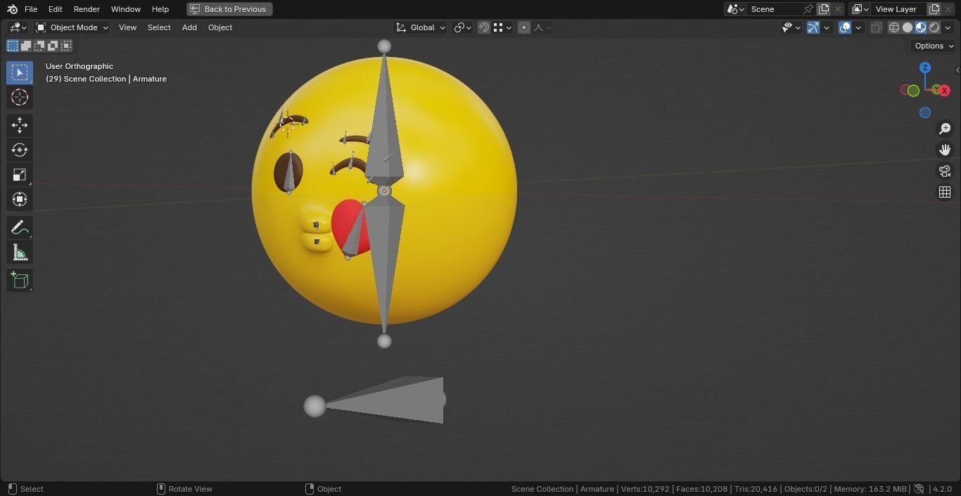 Blow a Kiss Emoticon Emoji or Smiley 3D model_7