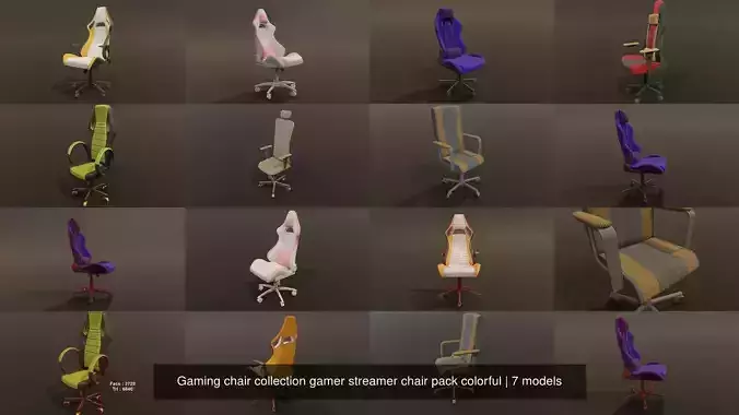 Gaming chair collection gamer streamer chair pack colorful