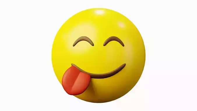 Yummy Face Emoticon Emoji or Smiley 3D model
