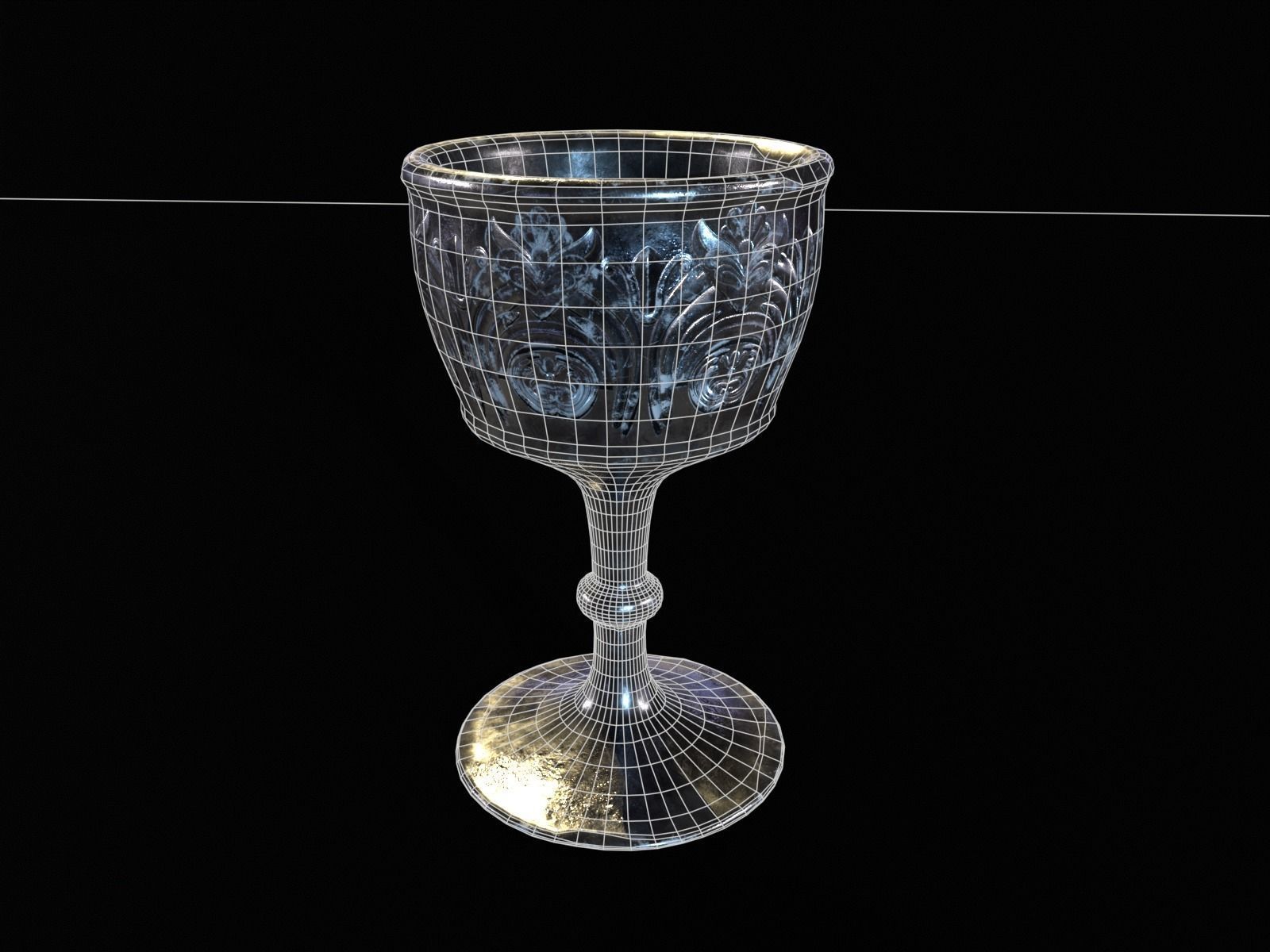 Royal Chalice Low-poly 3D model_13