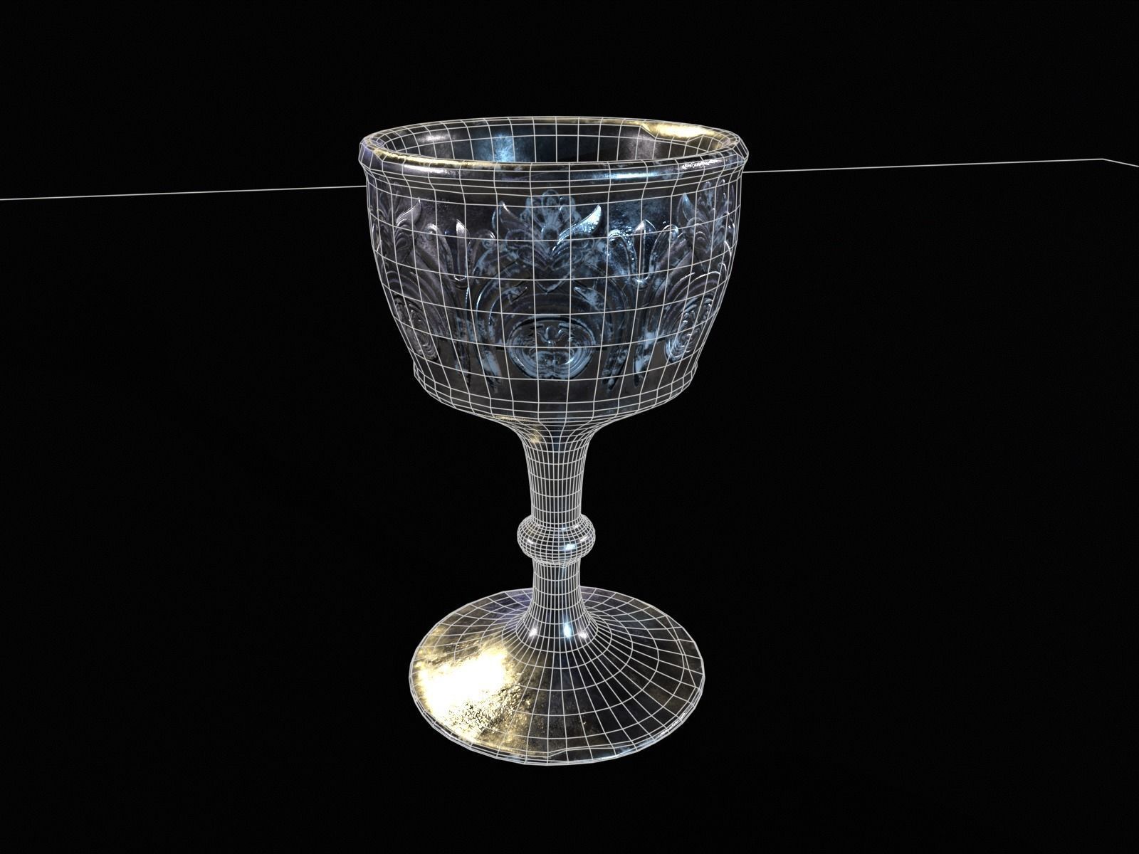 Royal Chalice Low-poly 3D model_11
