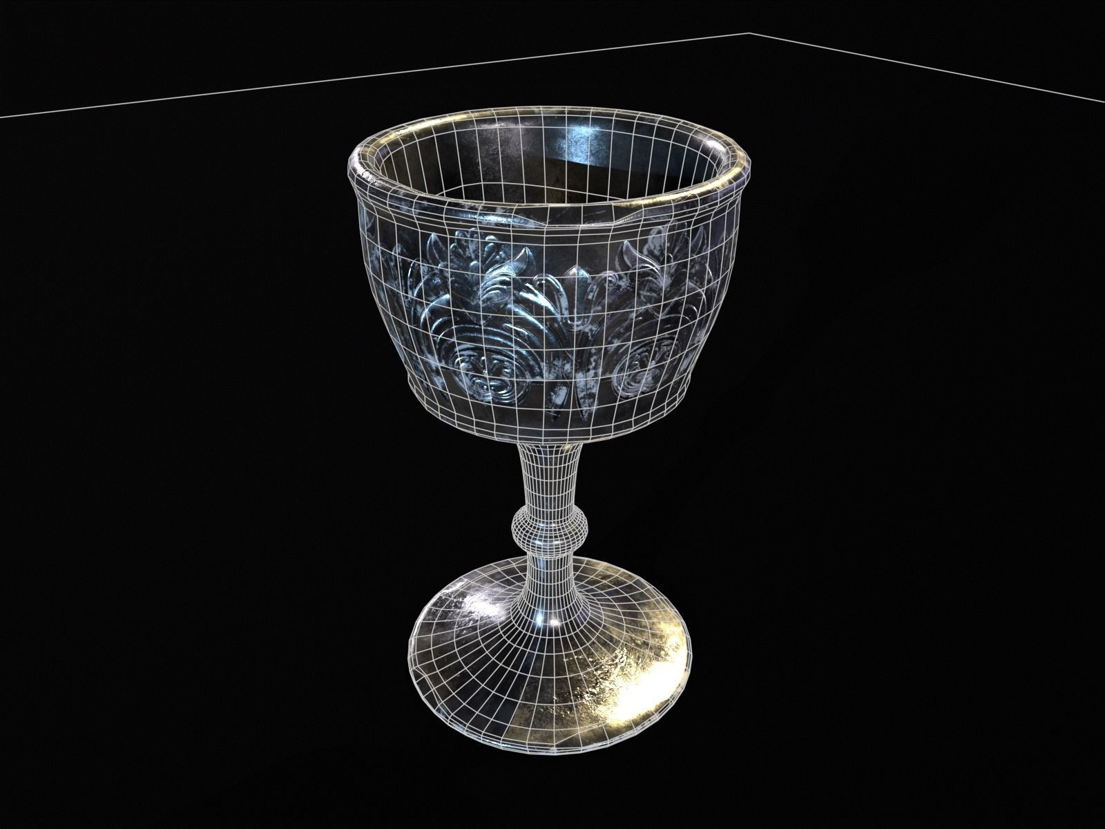 Royal Chalice Low-poly 3D model_17