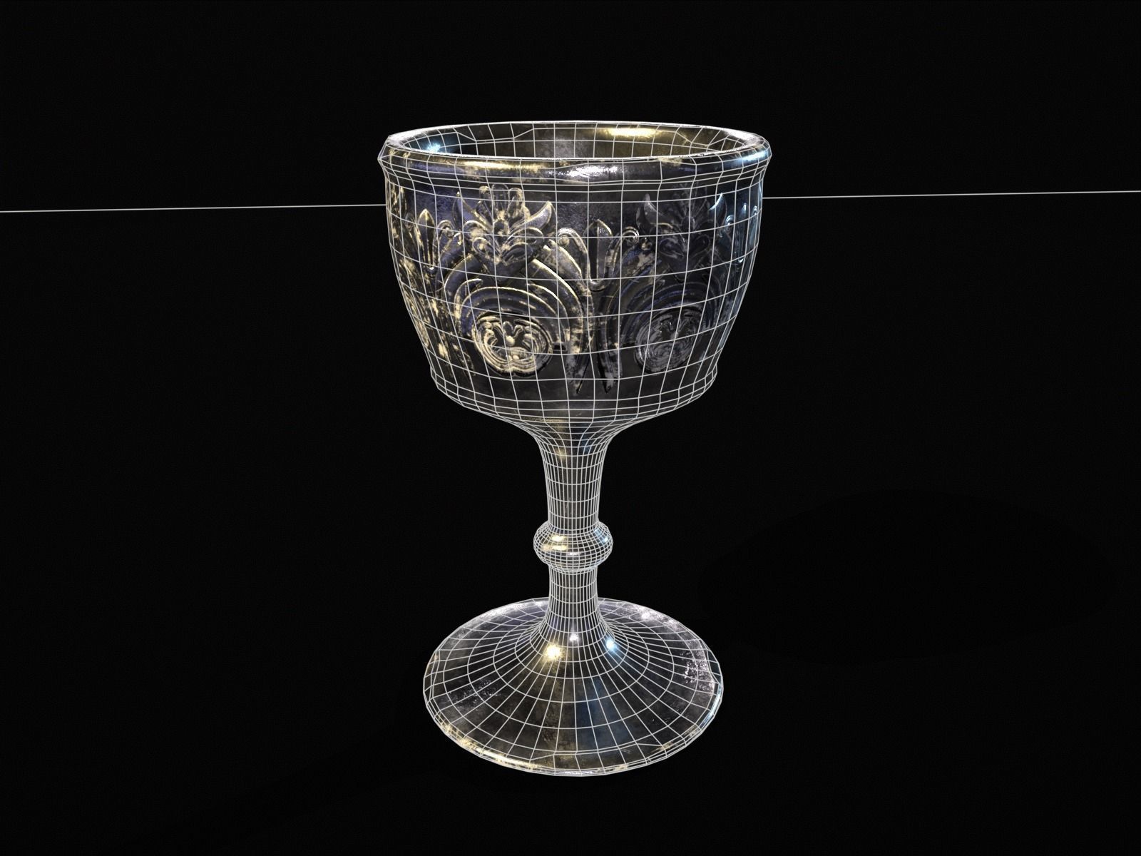Royal Chalice Low-poly 3D model_5