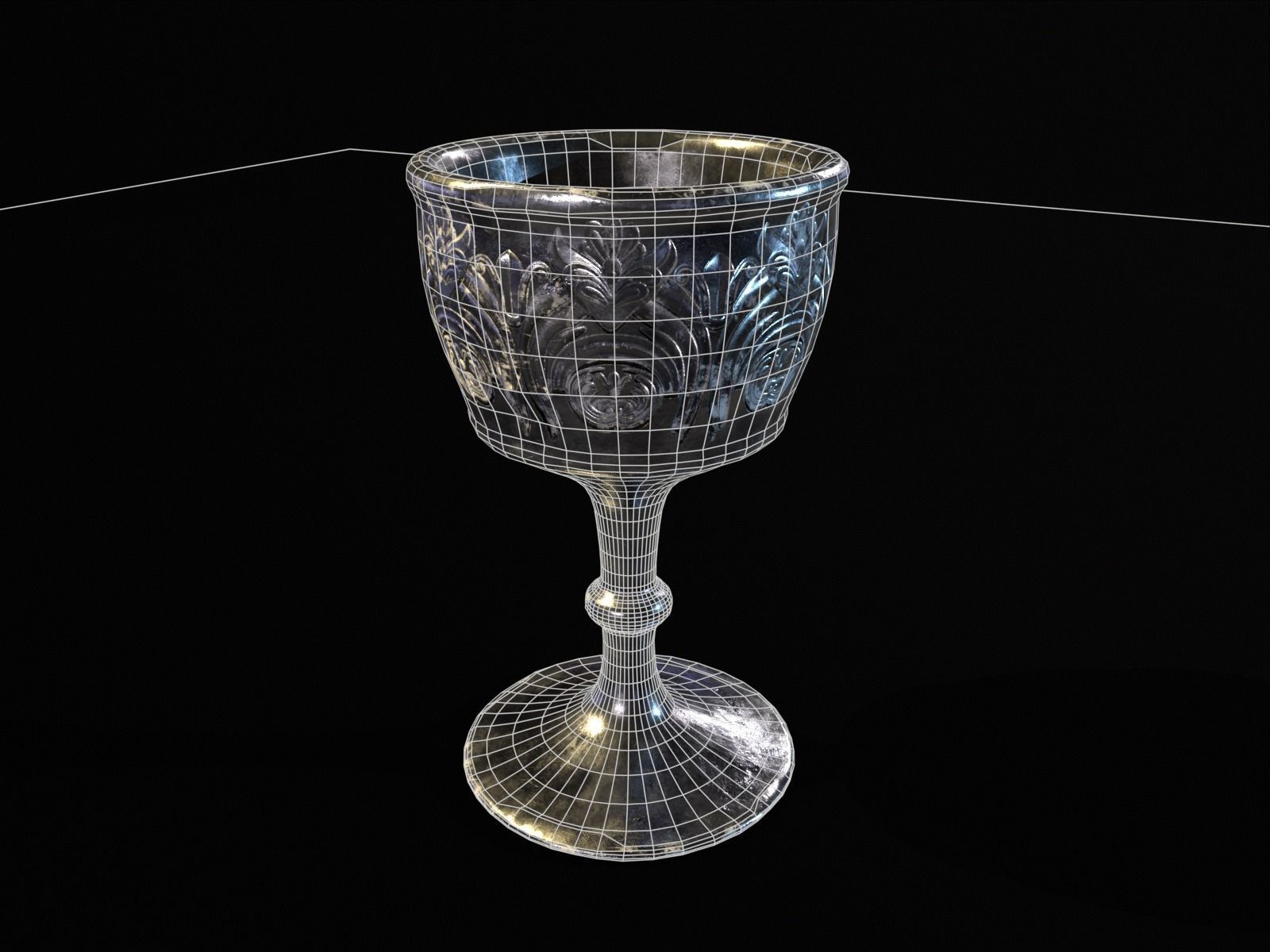 Royal Chalice Low-poly 3D model_7