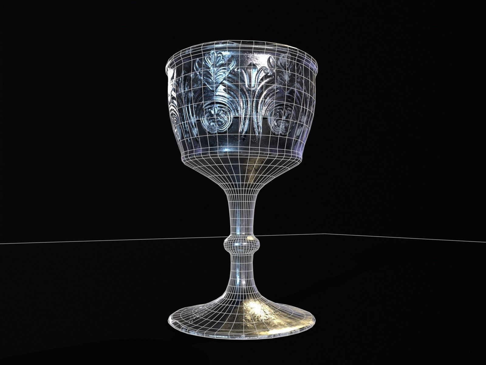 Royal Chalice Low-poly 3D model_19