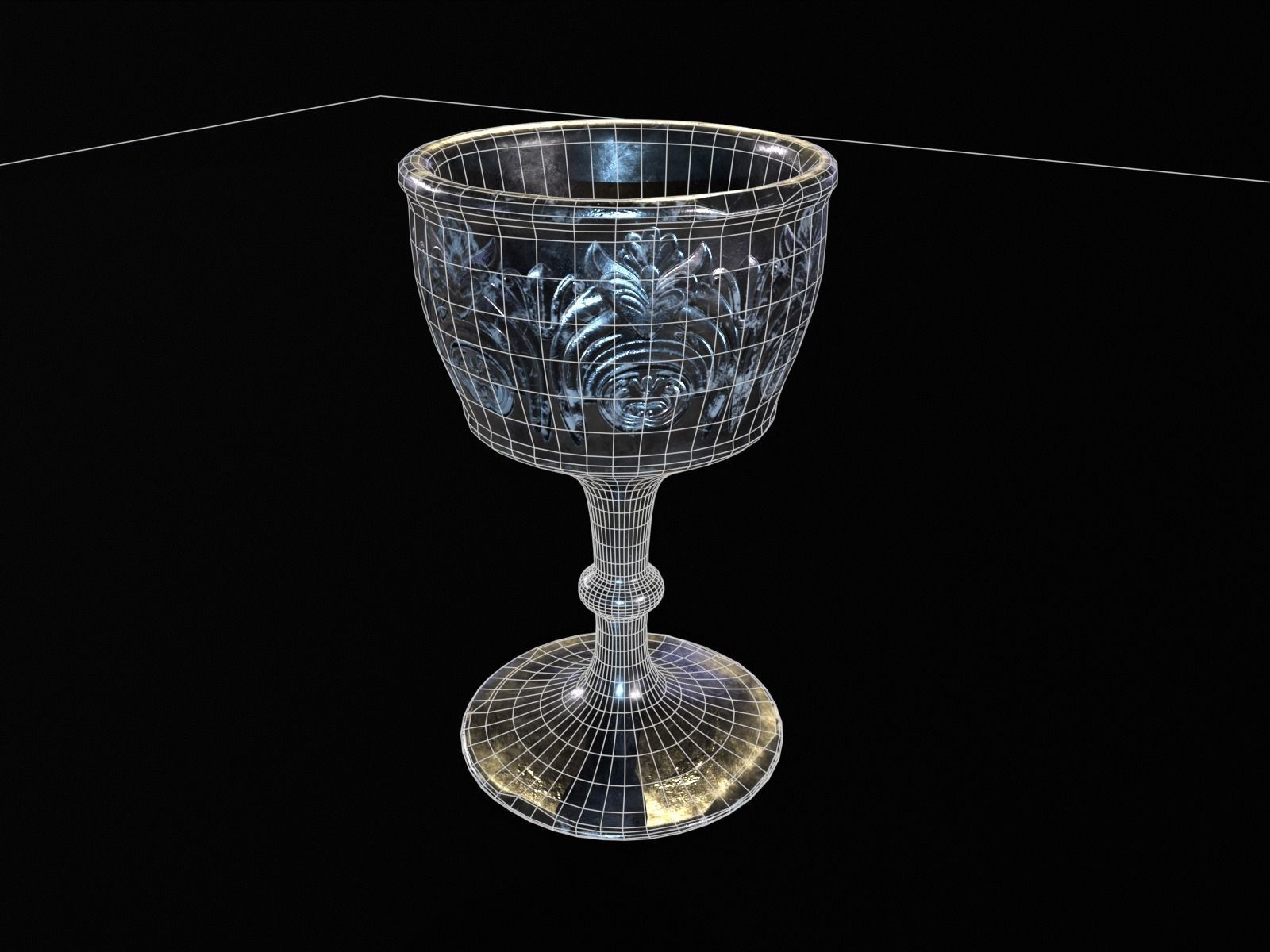 Royal Chalice Low-poly 3D model_15