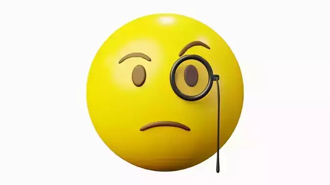 Gentleman with Monocle Emoticon Emoji or Smiley 3D model