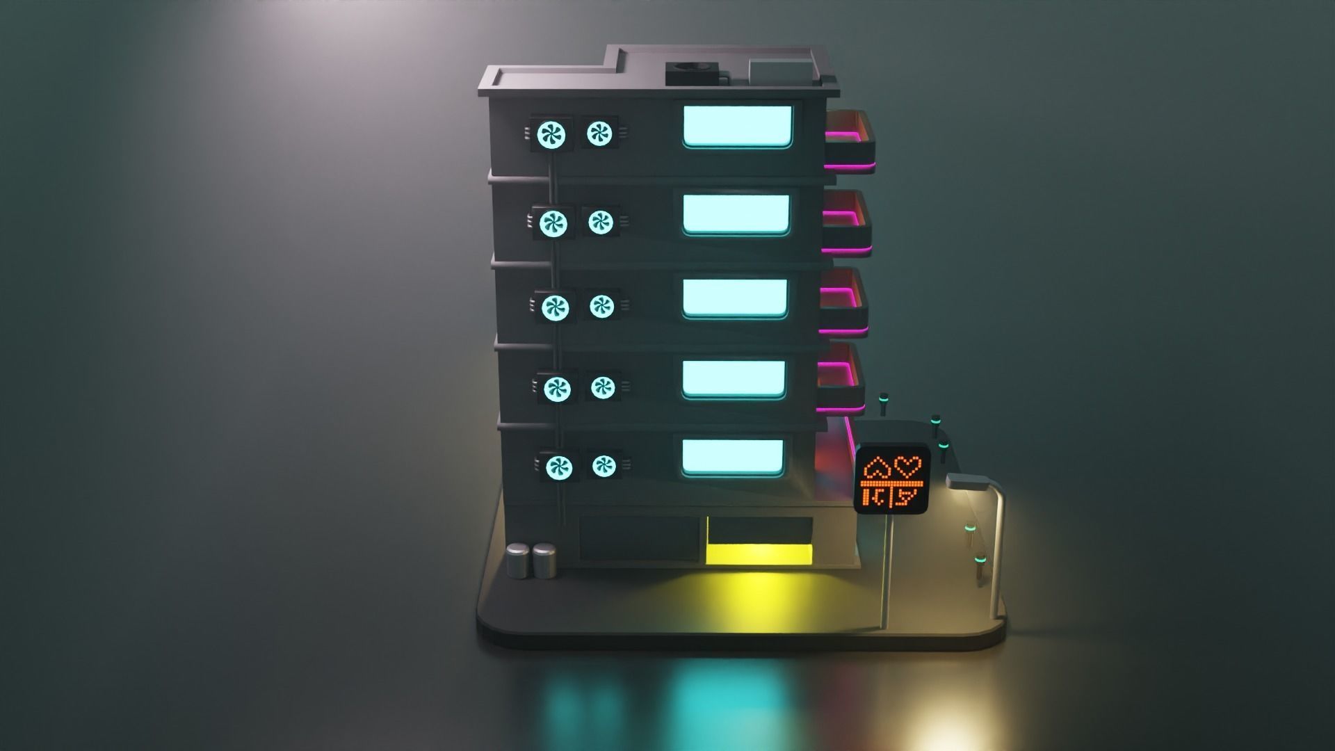 Cyberpunk Apartment Low-poly 3D model_5