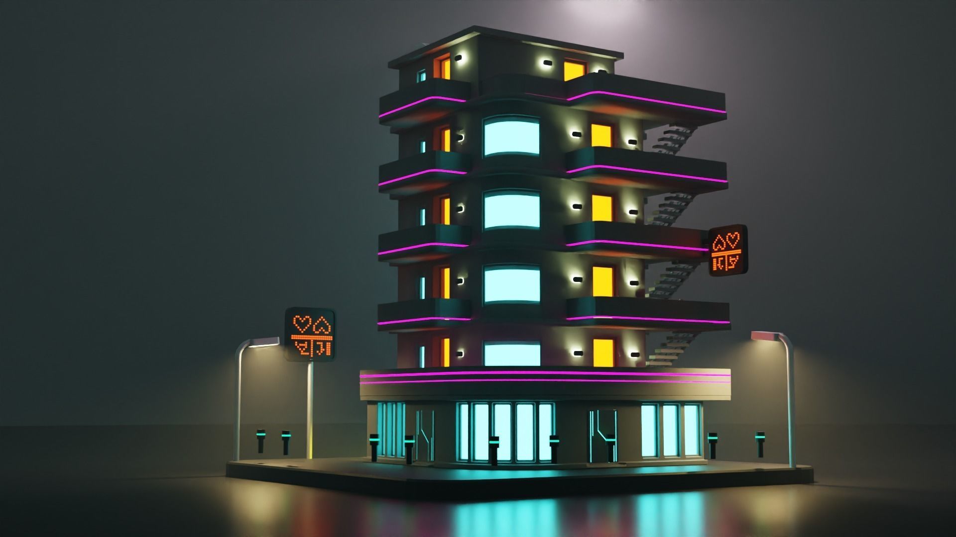 Cyberpunk Apartment Low-poly 3D model_7