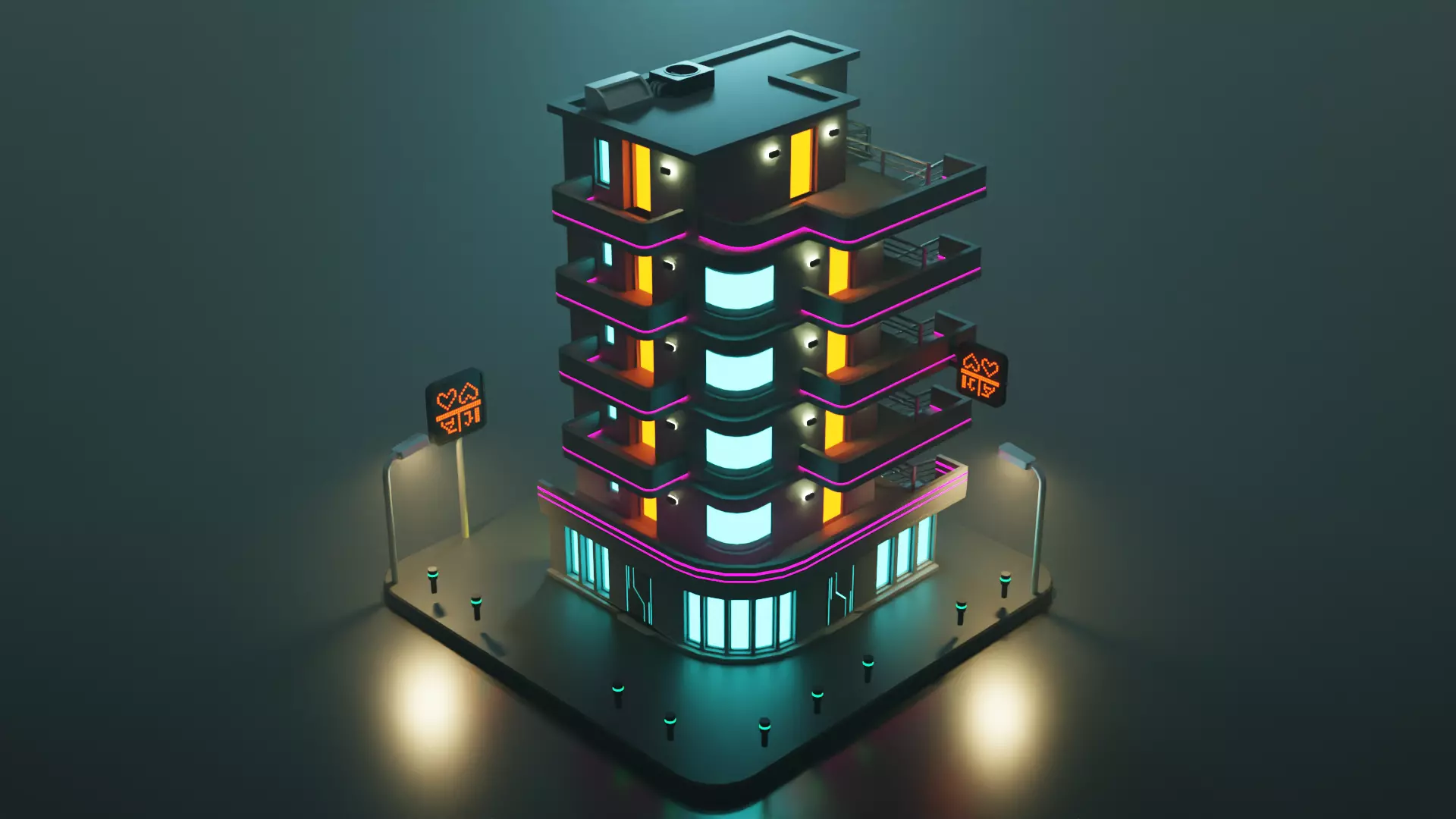 Cyberpunk Apartment Low-poly 3D model_0