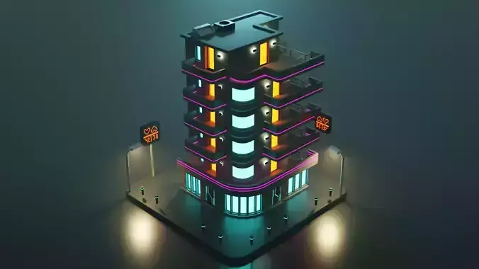 Cyberpunk Apartment Low-poly 3D model Cyberpunk Apartment Low-poly 3D model