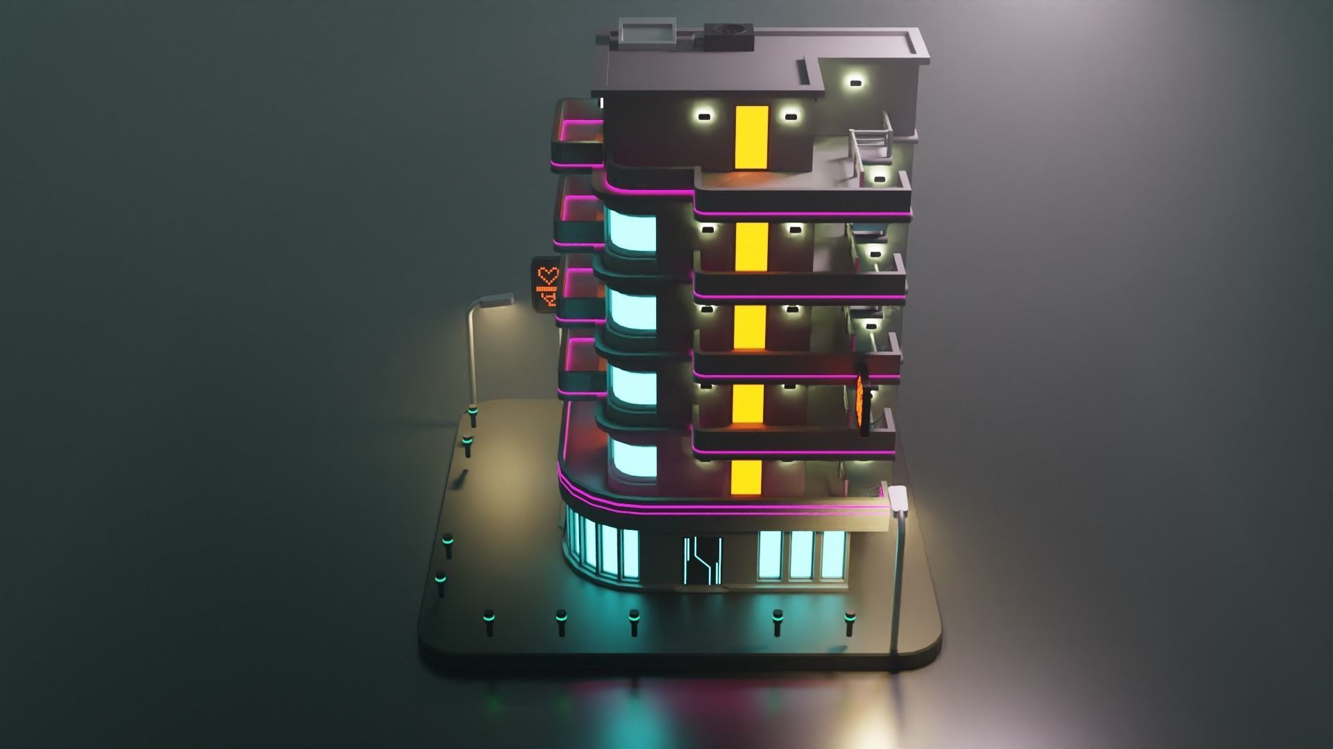 Cyberpunk Apartment Low-poly 3D model_4