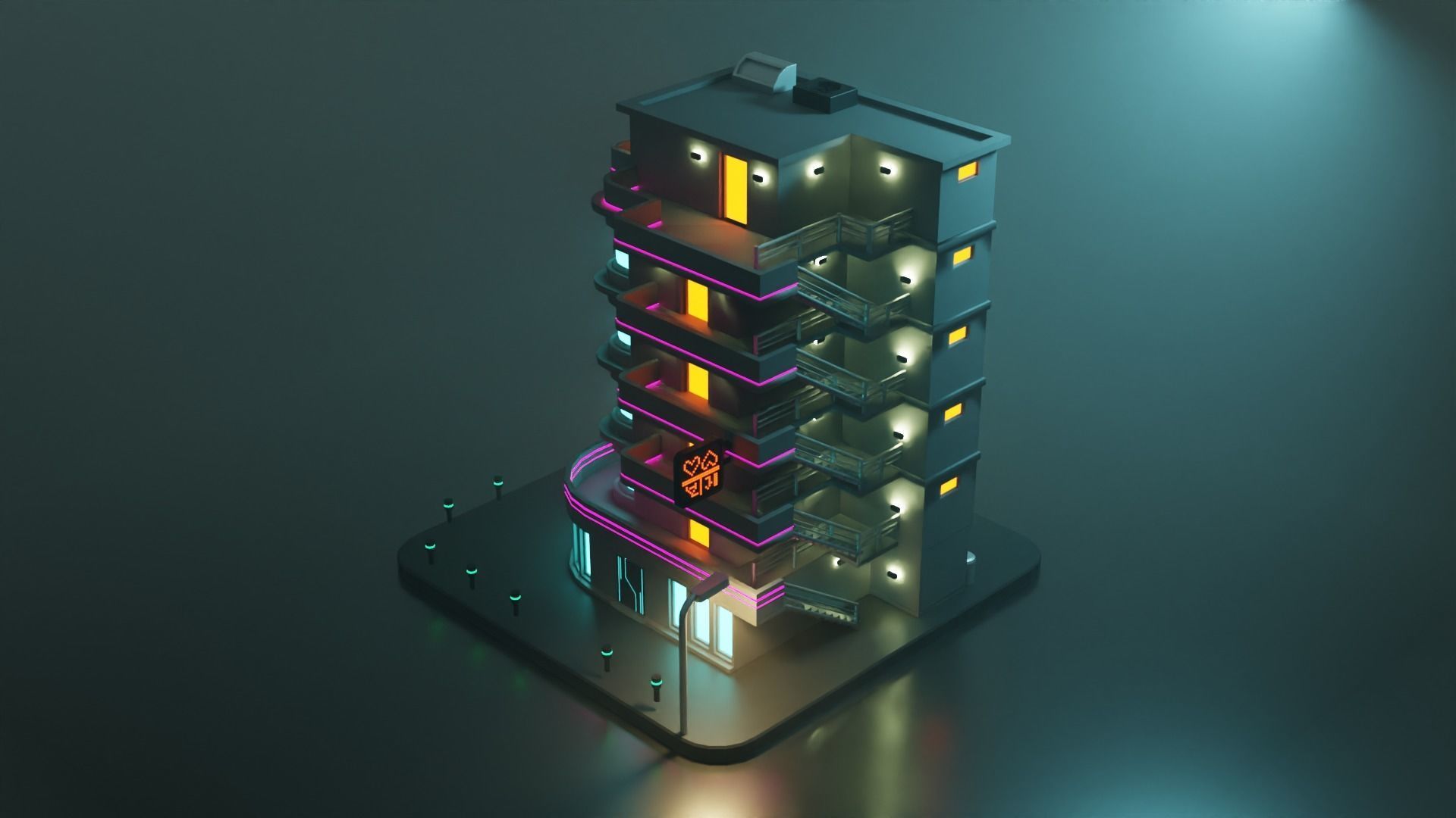 Cyberpunk Apartment Low-poly 3D model_1