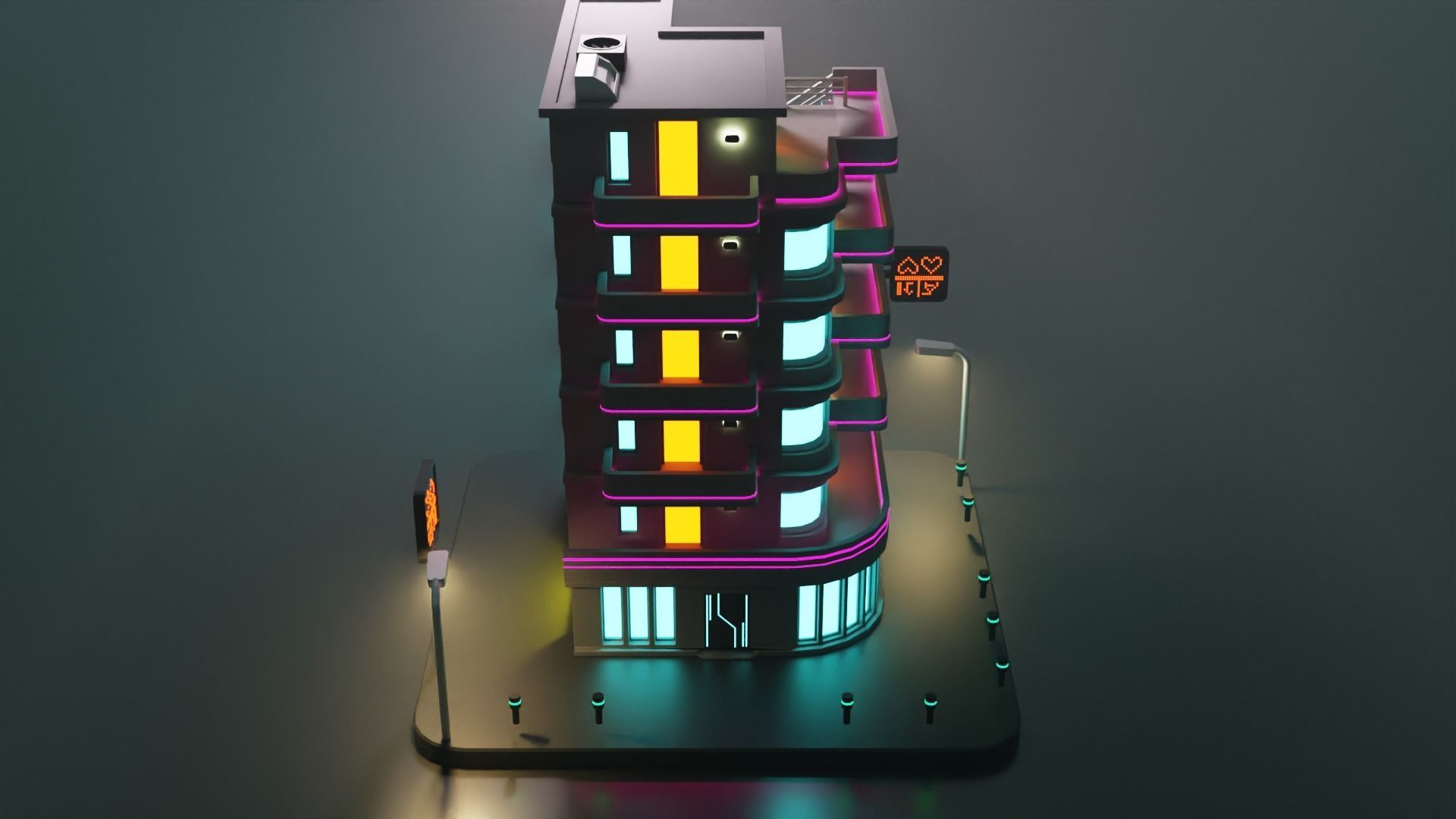 Cyberpunk Apartment Low-poly 3D model_3