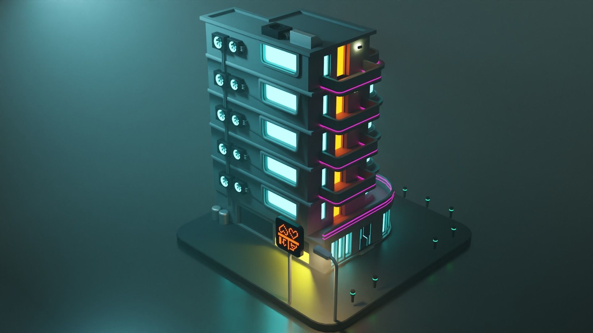 Cyberpunk Apartment Low-poly 3D model_2