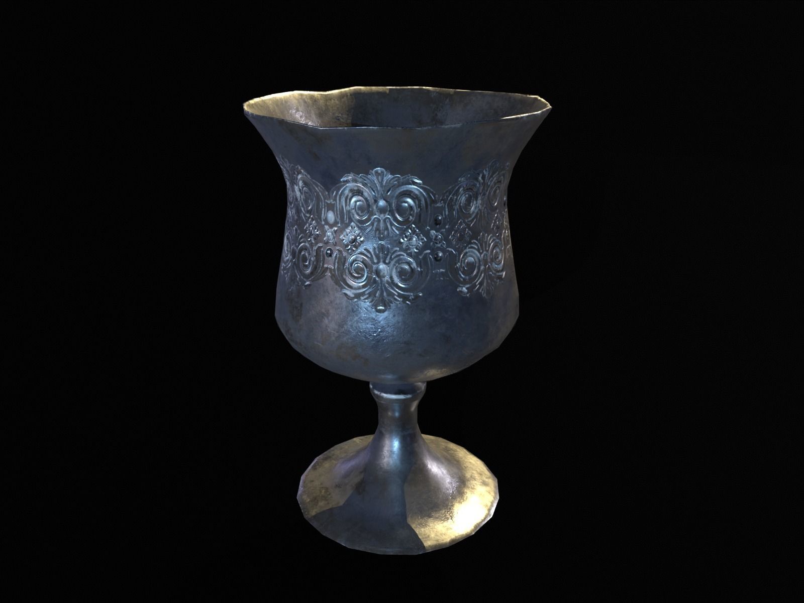 Royal Elegant Chalice Low-poly 3D model_8