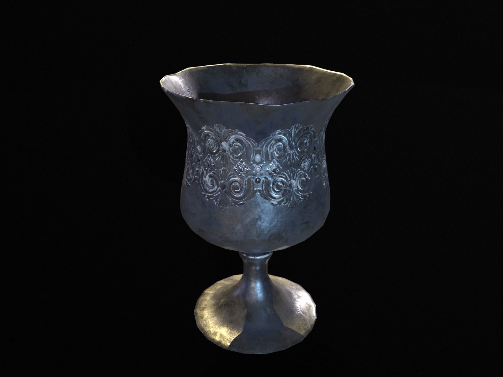 Royal Elegant Chalice Low-poly 3D model_6