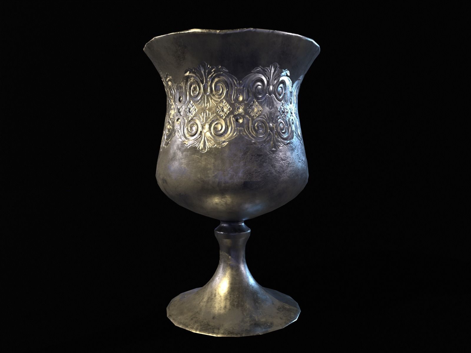 Royal Elegant Chalice Low-poly 3D model_16