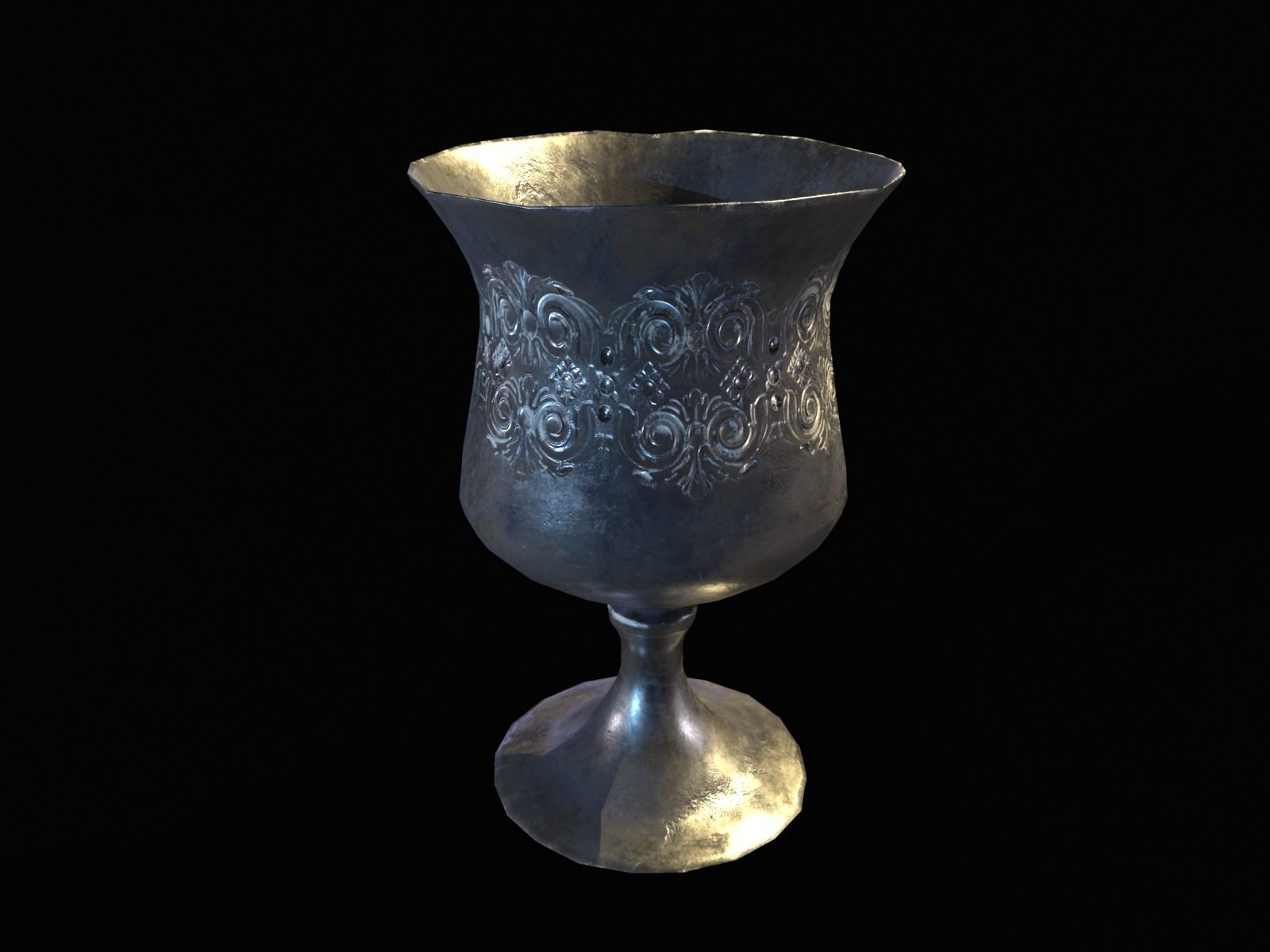 Royal Elegant Chalice Low-poly 3D model_10