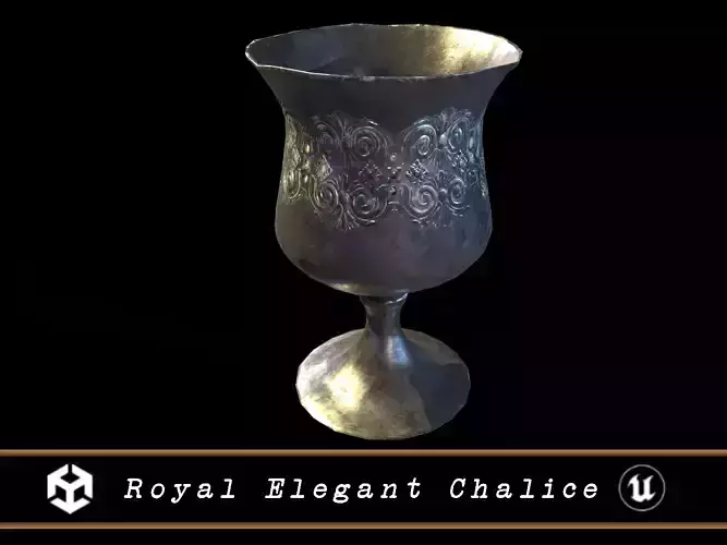 Royal Elegant Chalice Low-poly 3D model