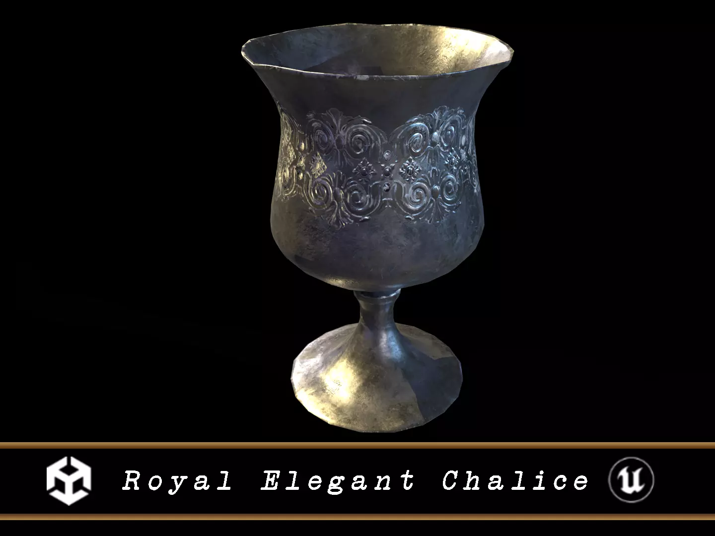 Royal Elegant Chalice Low-poly 3D model_0