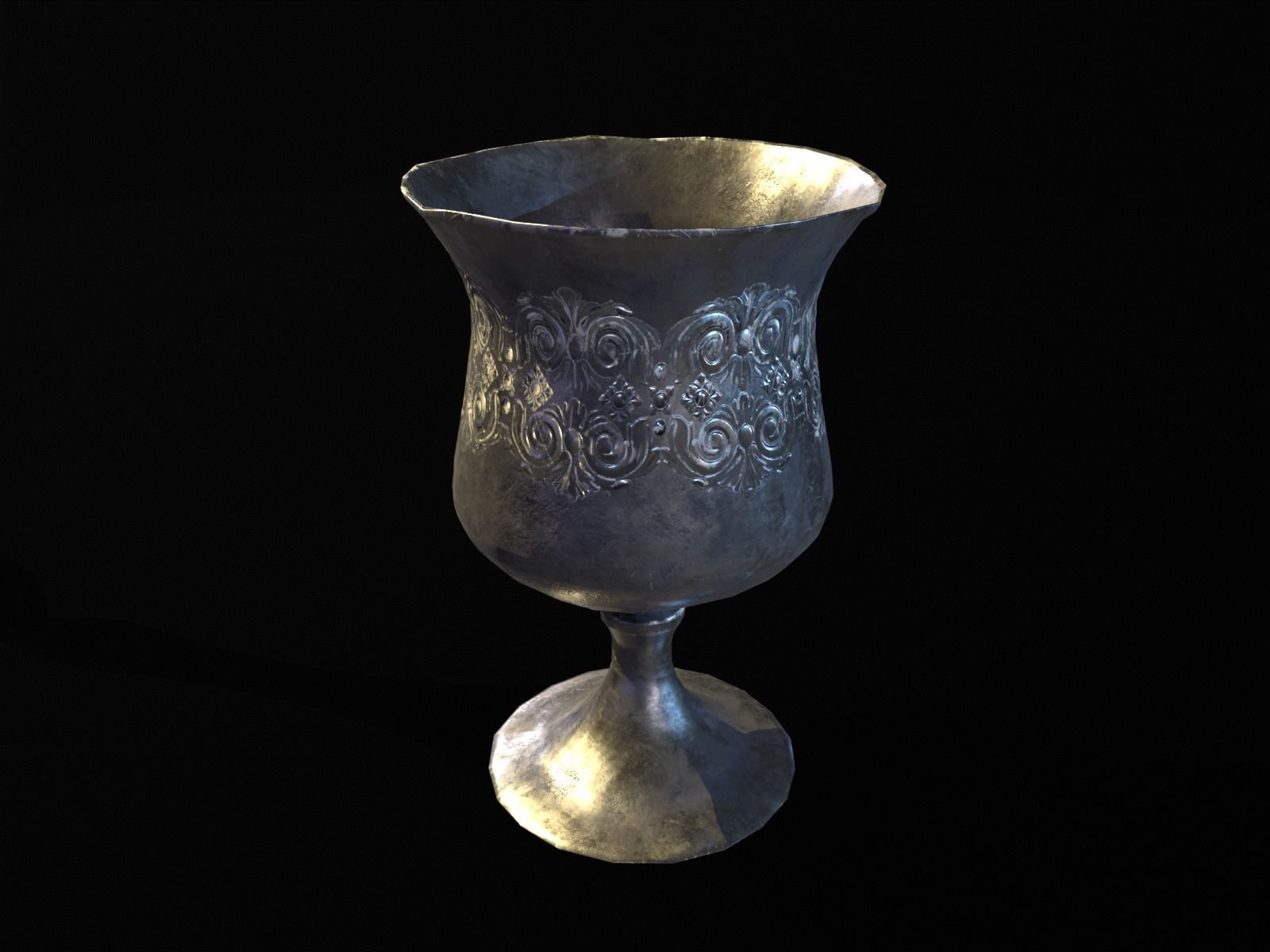 Royal Elegant Chalice Low-poly 3D model_2