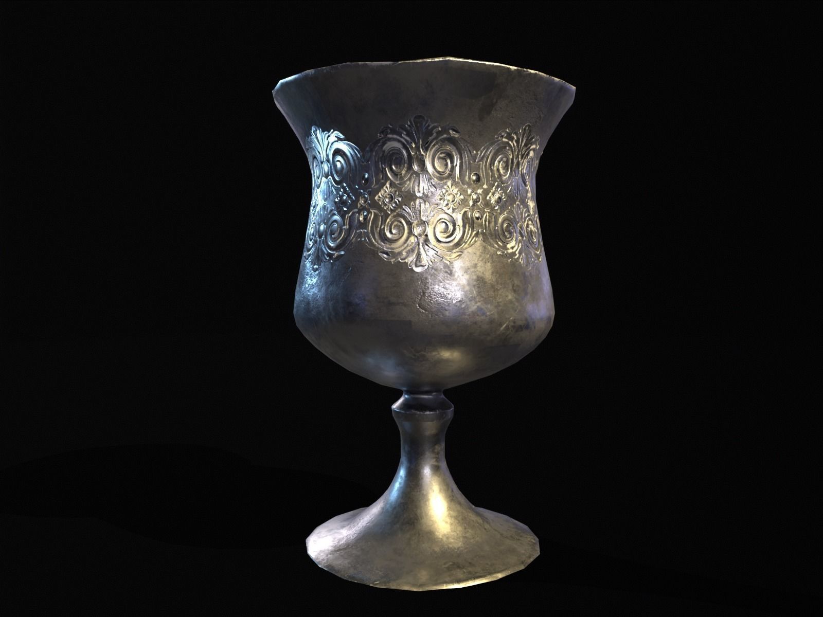 Royal Elegant Chalice Low-poly 3D model_14