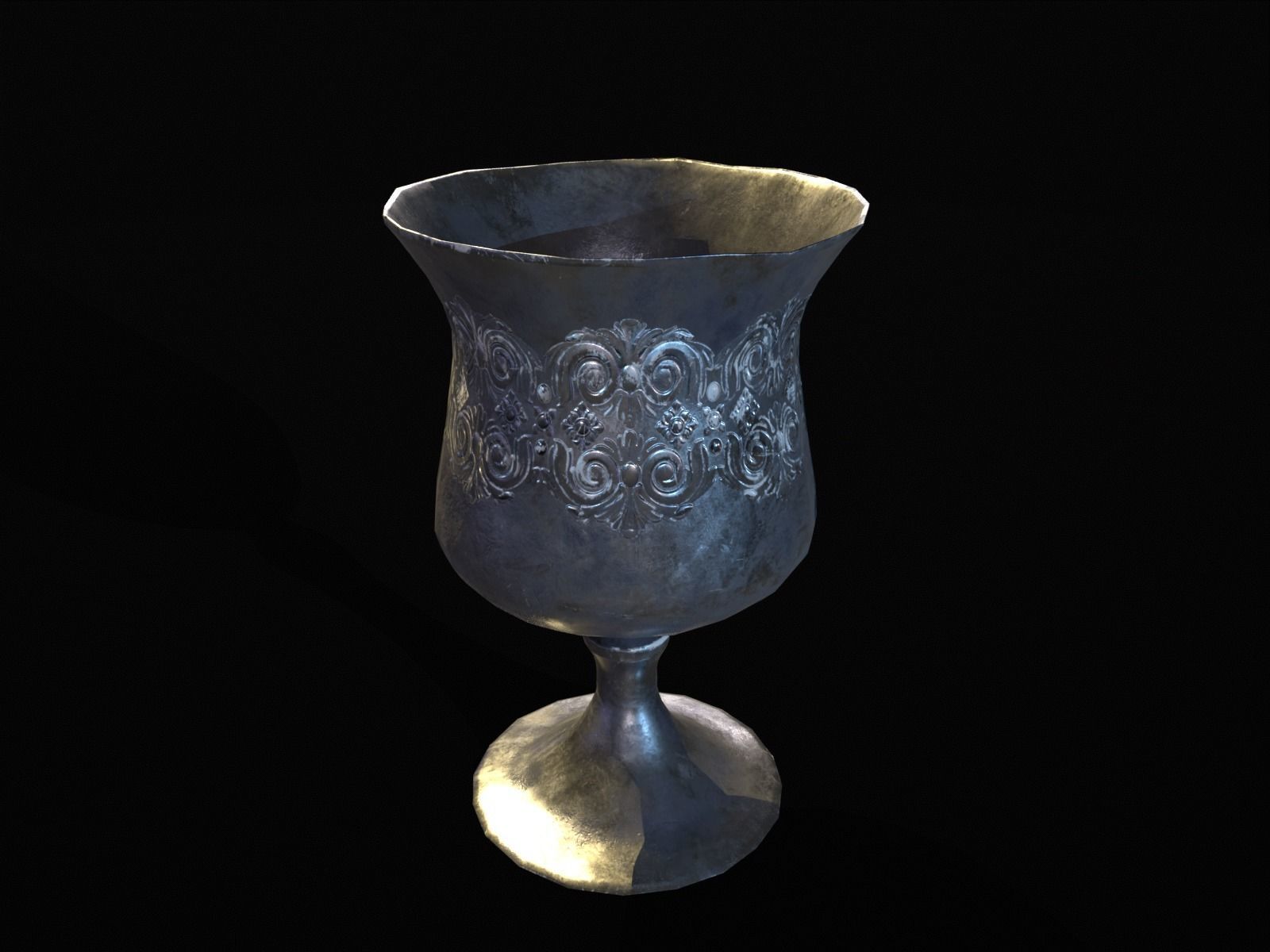 Royal Elegant Chalice Low-poly 3D model_4