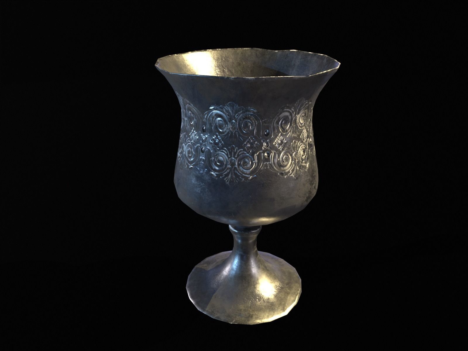 Royal Elegant Chalice Low-poly 3D model_12