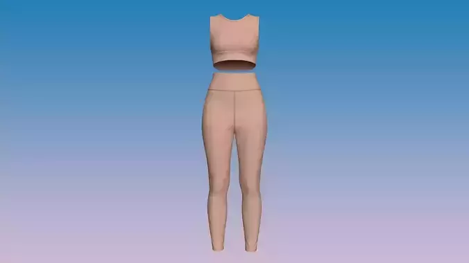Crop Top and Leggings Set 3D model
