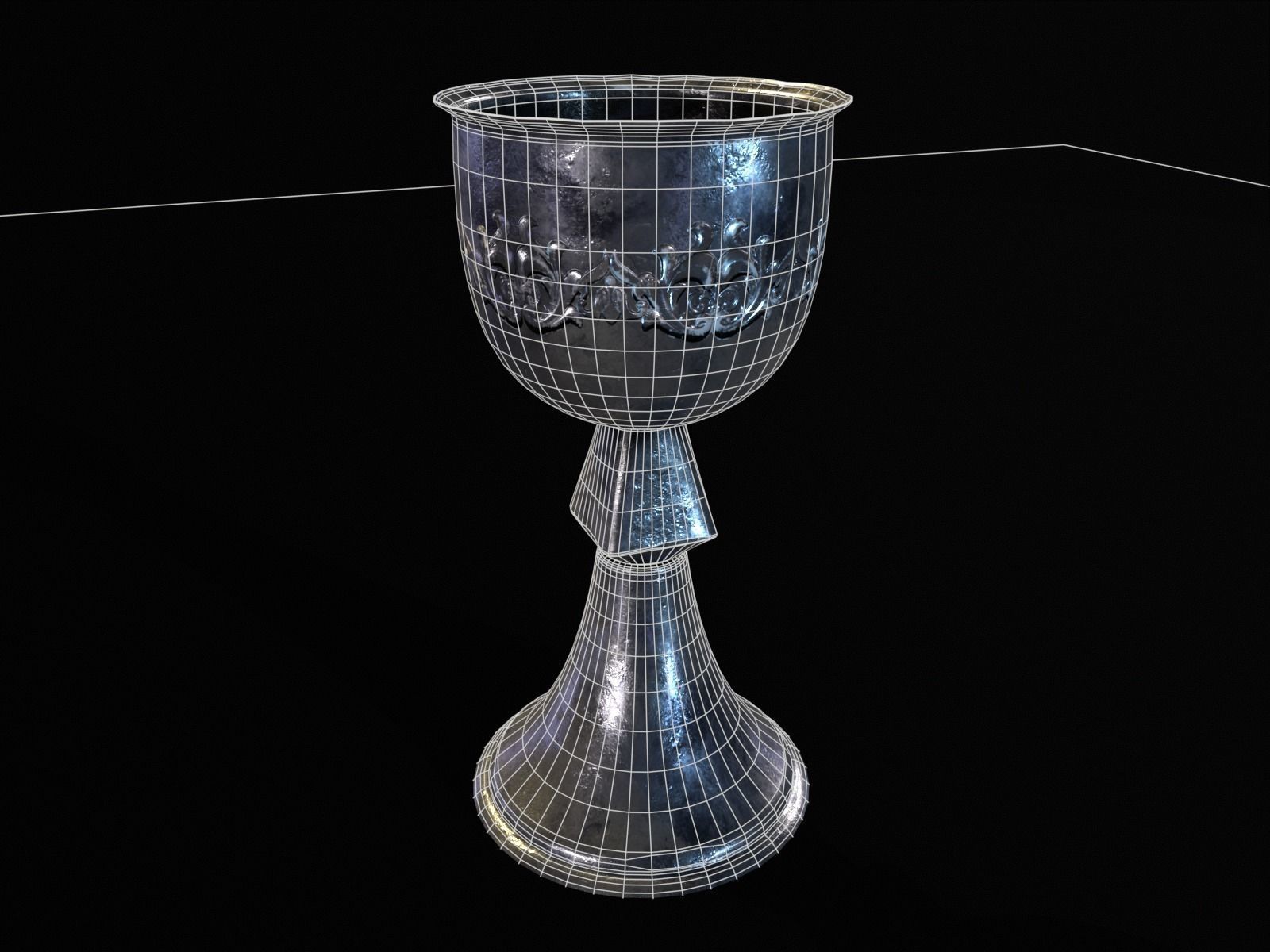 Royal Elegant Noble Chalice Low-poly 3D model_5