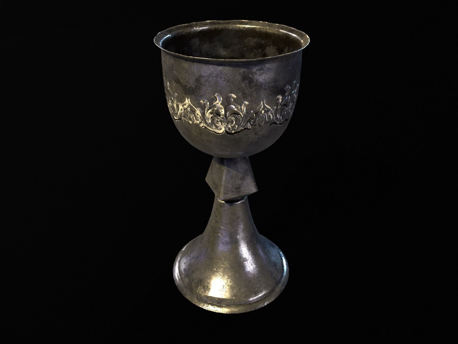Royal Elegant Noble Chalice Low-poly 3D model_14