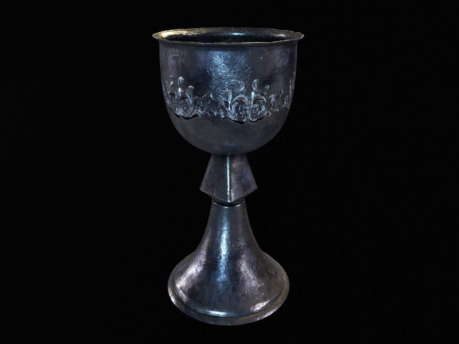 Royal Elegant Noble Chalice Low-poly 3D model_8