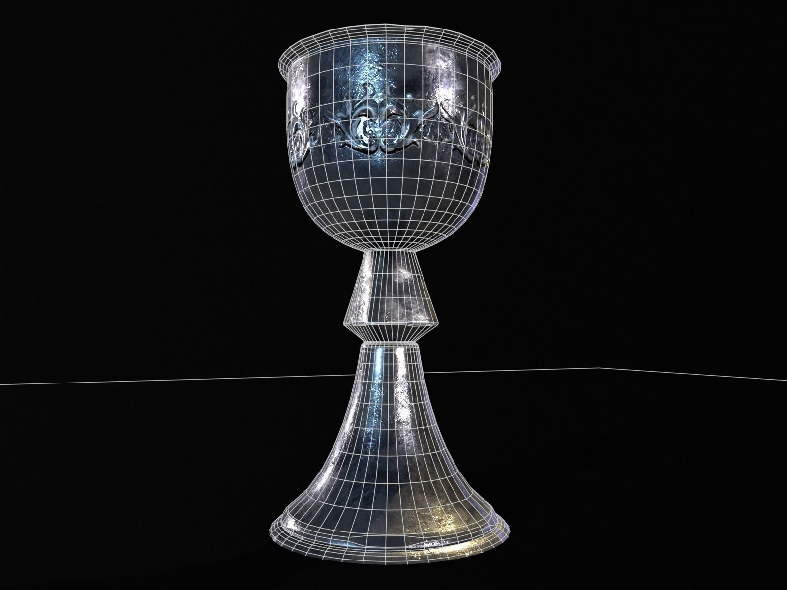 Royal Elegant Noble Chalice Low-poly 3D model_21