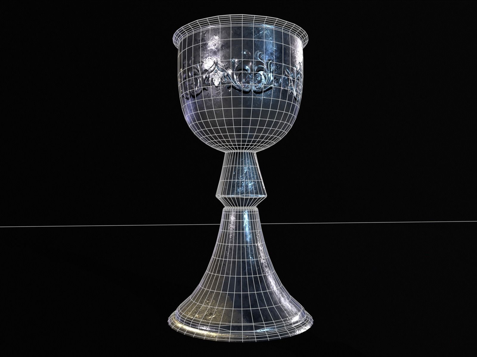 Royal Elegant Noble Chalice Low-poly 3D model_19
