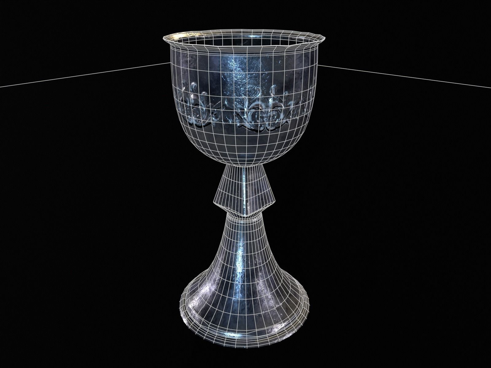Royal Elegant Noble Chalice Low-poly 3D model_9