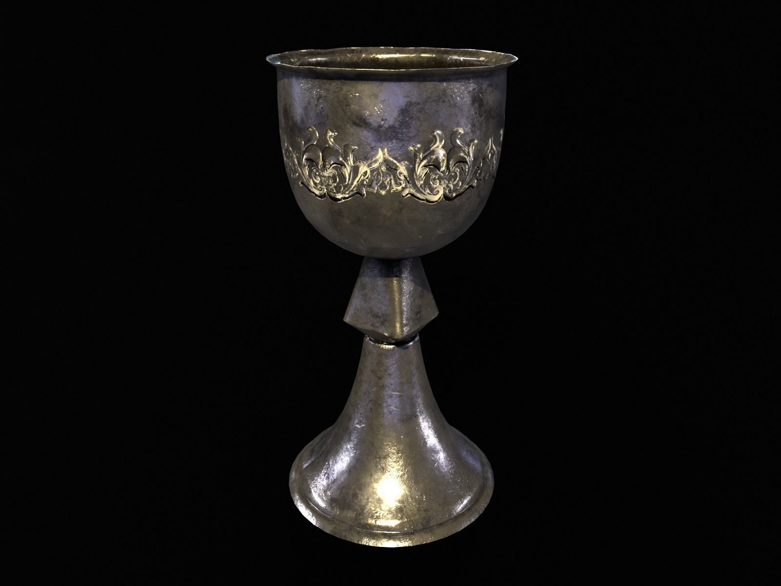 Royal Elegant Noble Chalice Low-poly 3D model_12