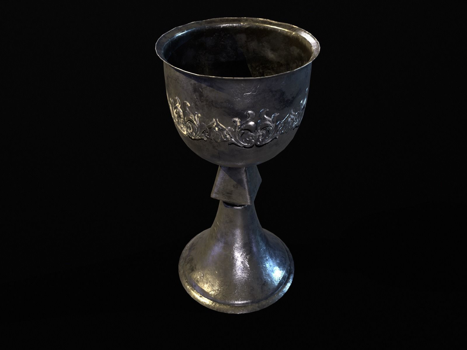 Royal Elegant Noble Chalice Low-poly 3D model_16