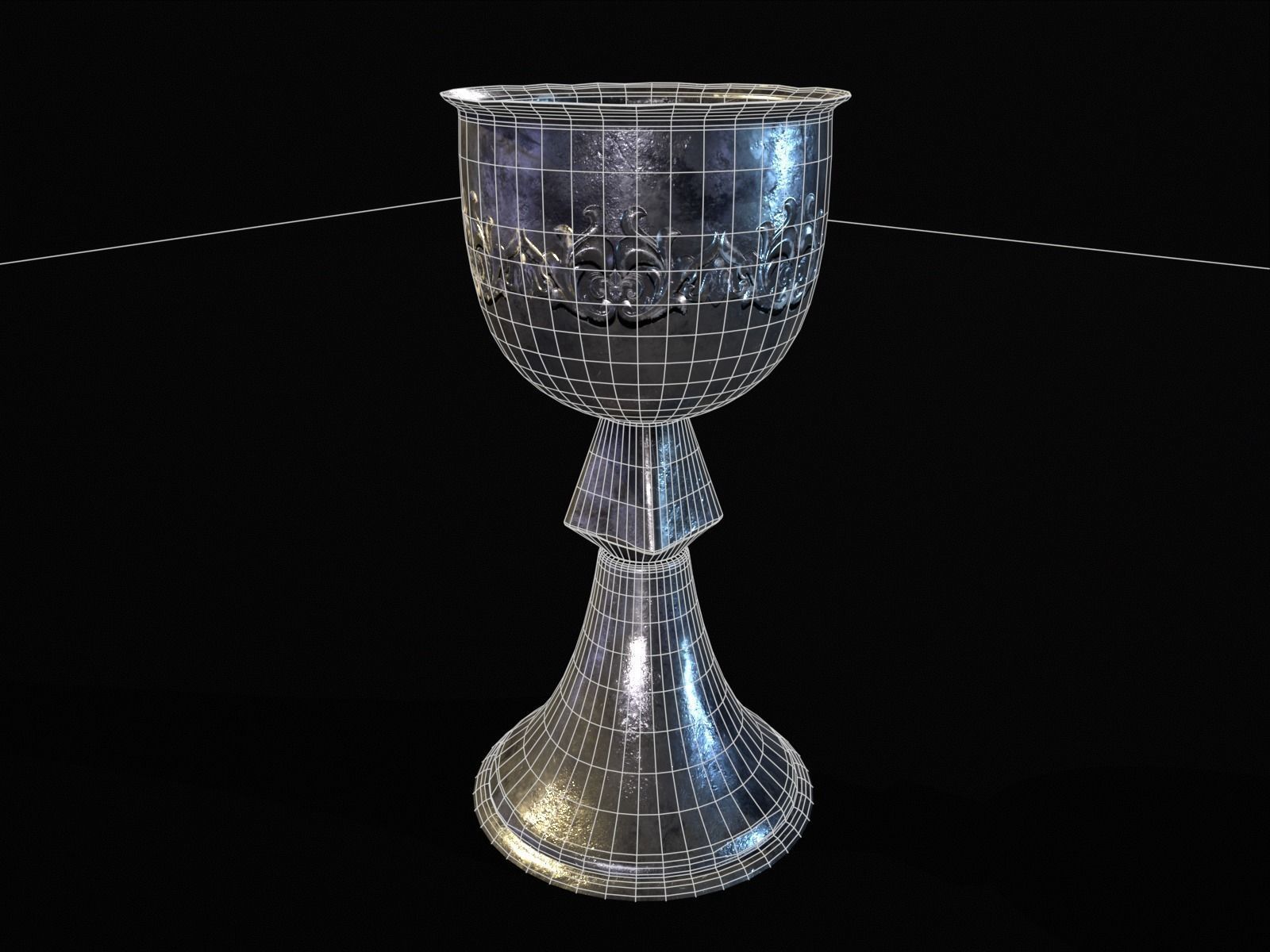 Royal Elegant Noble Chalice Low-poly 3D model_3