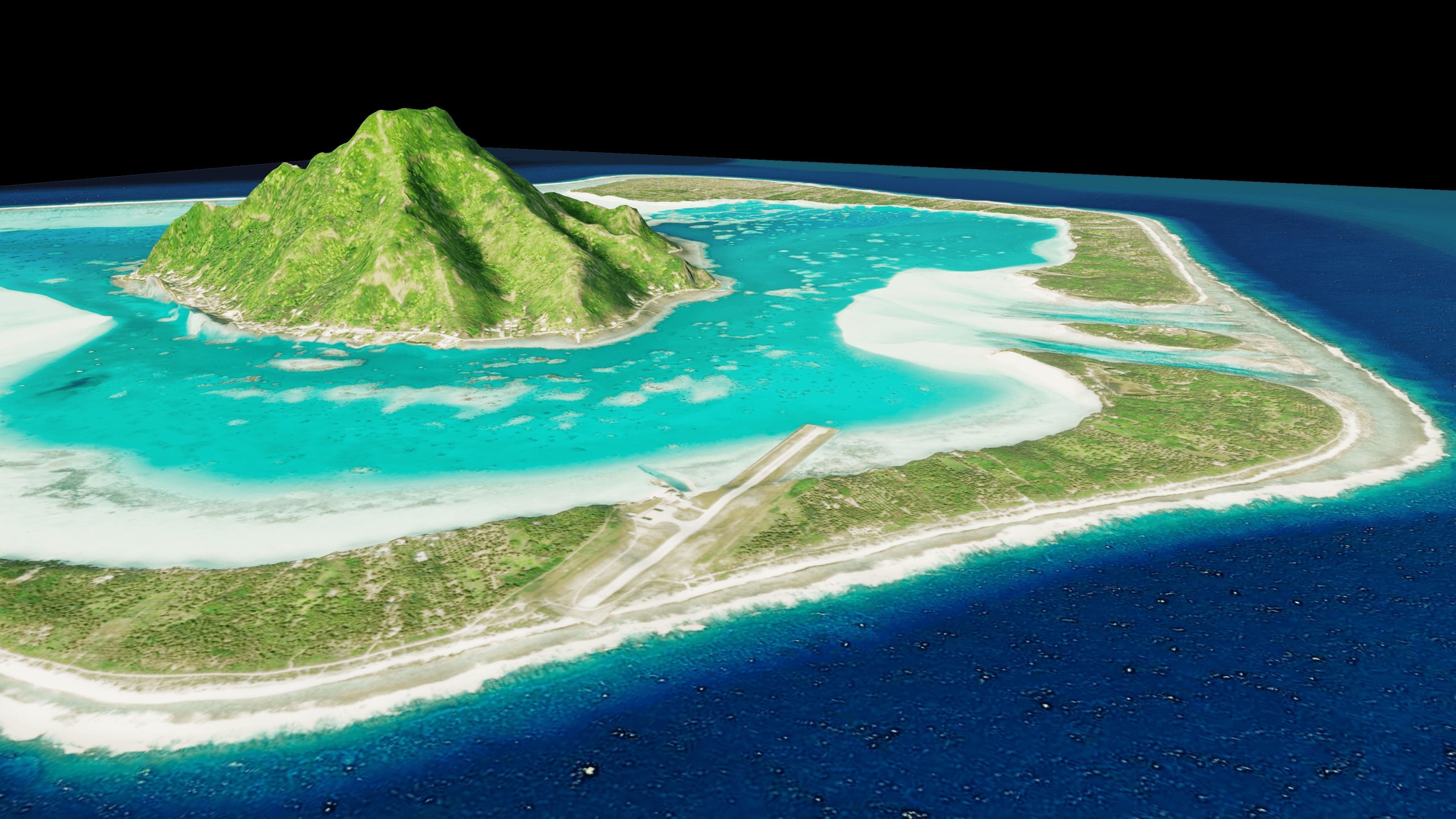 maupiti island 3d model terrain 3D model_2