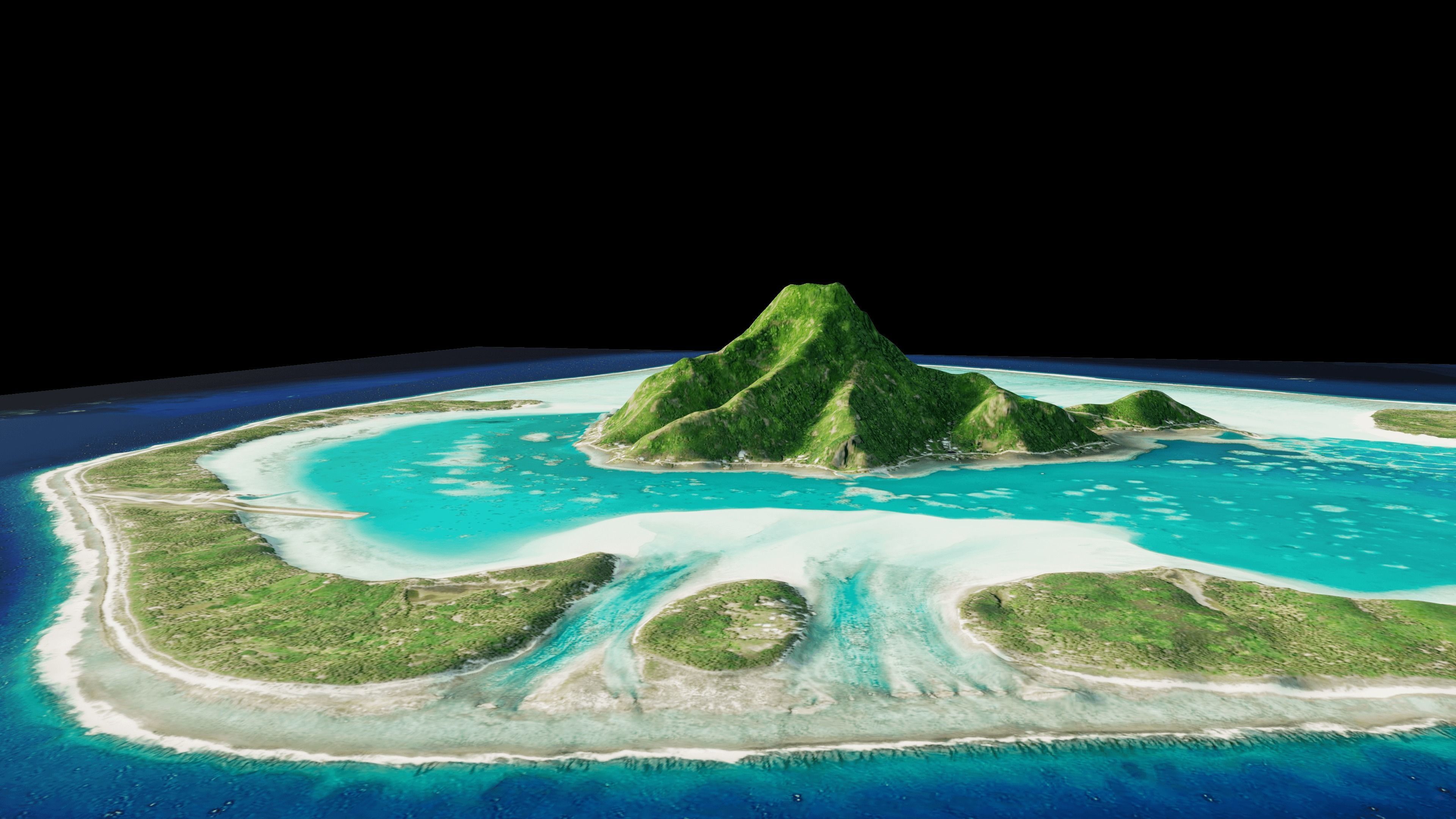 maupiti island 3d model terrain 3D model_4