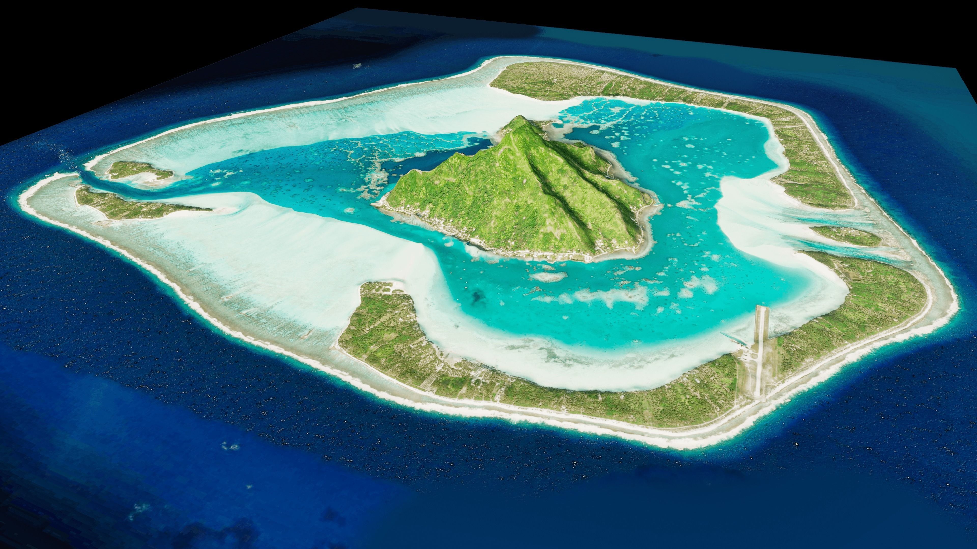 maupiti island 3d model terrain 3D model_1