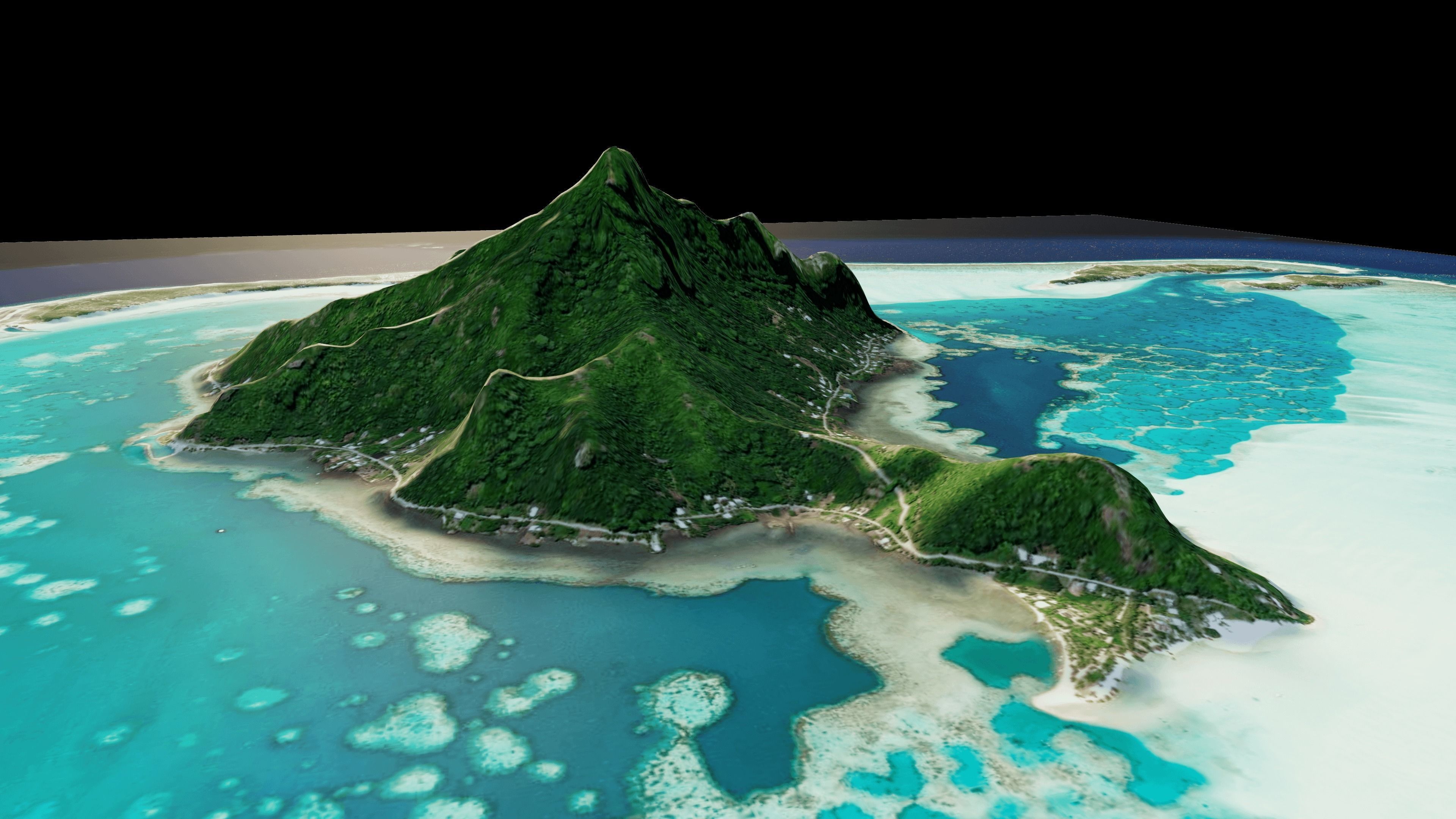 maupiti island 3d model terrain 3D model_5