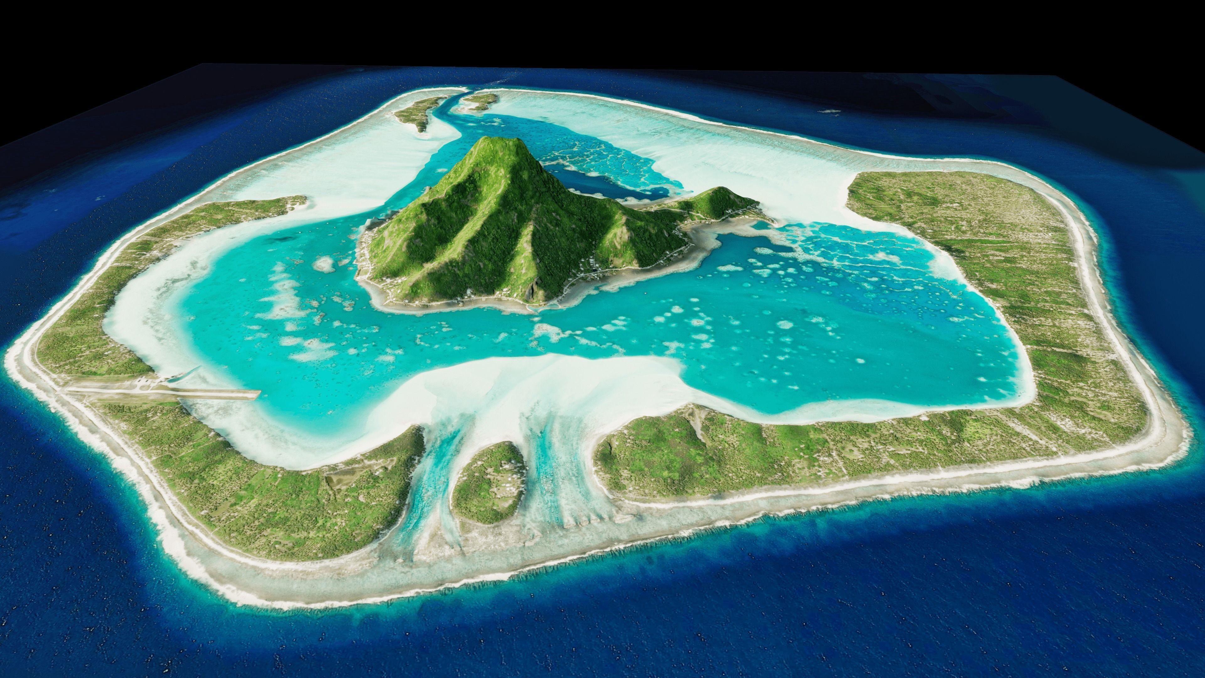 maupiti island 3d model terrain 3D model_3
