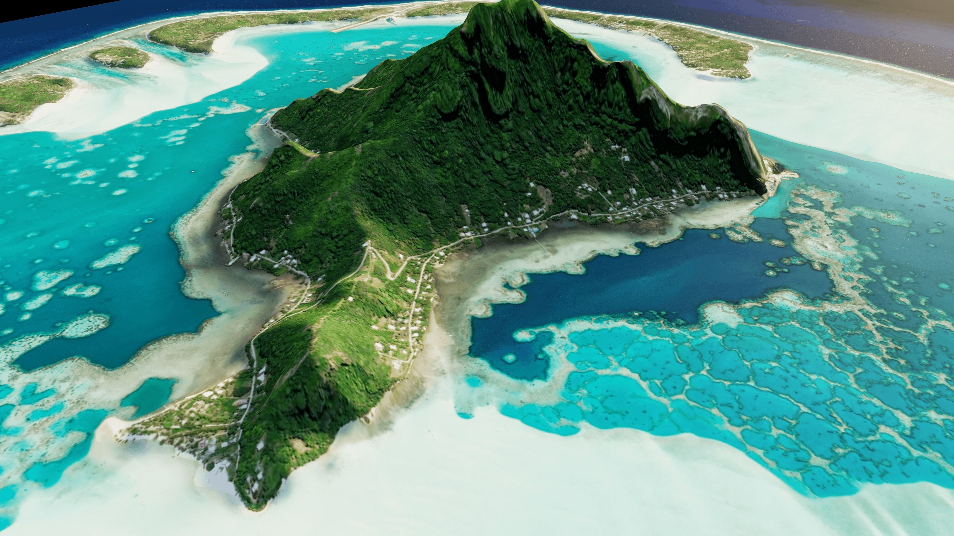 maupiti island 3d model terrain 3D model_9