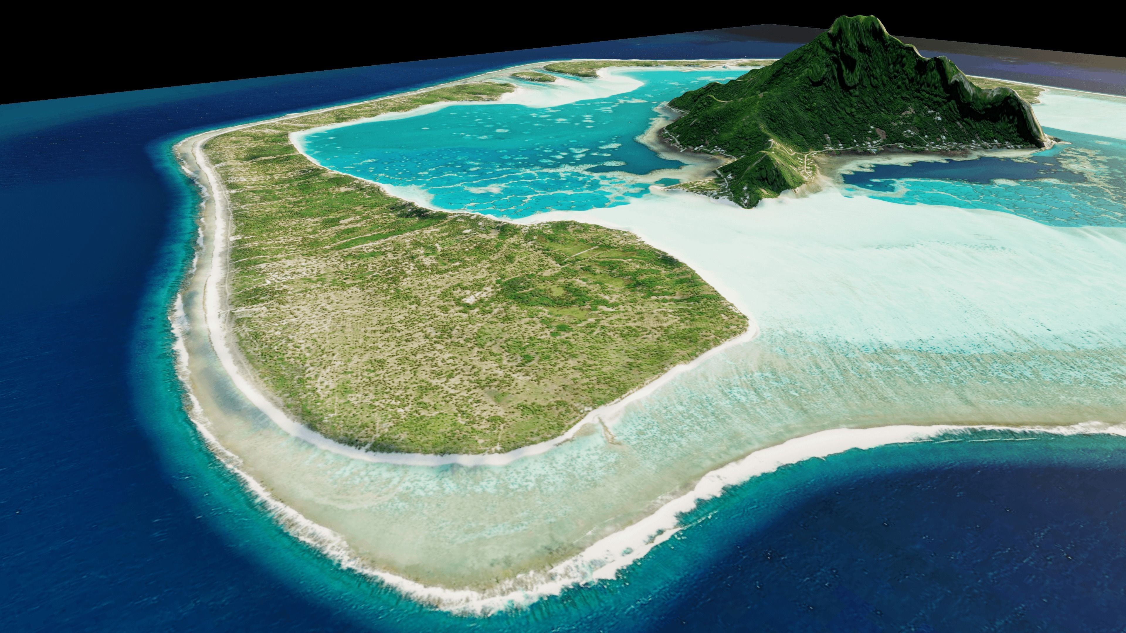 maupiti island 3d model terrain 3D model_7