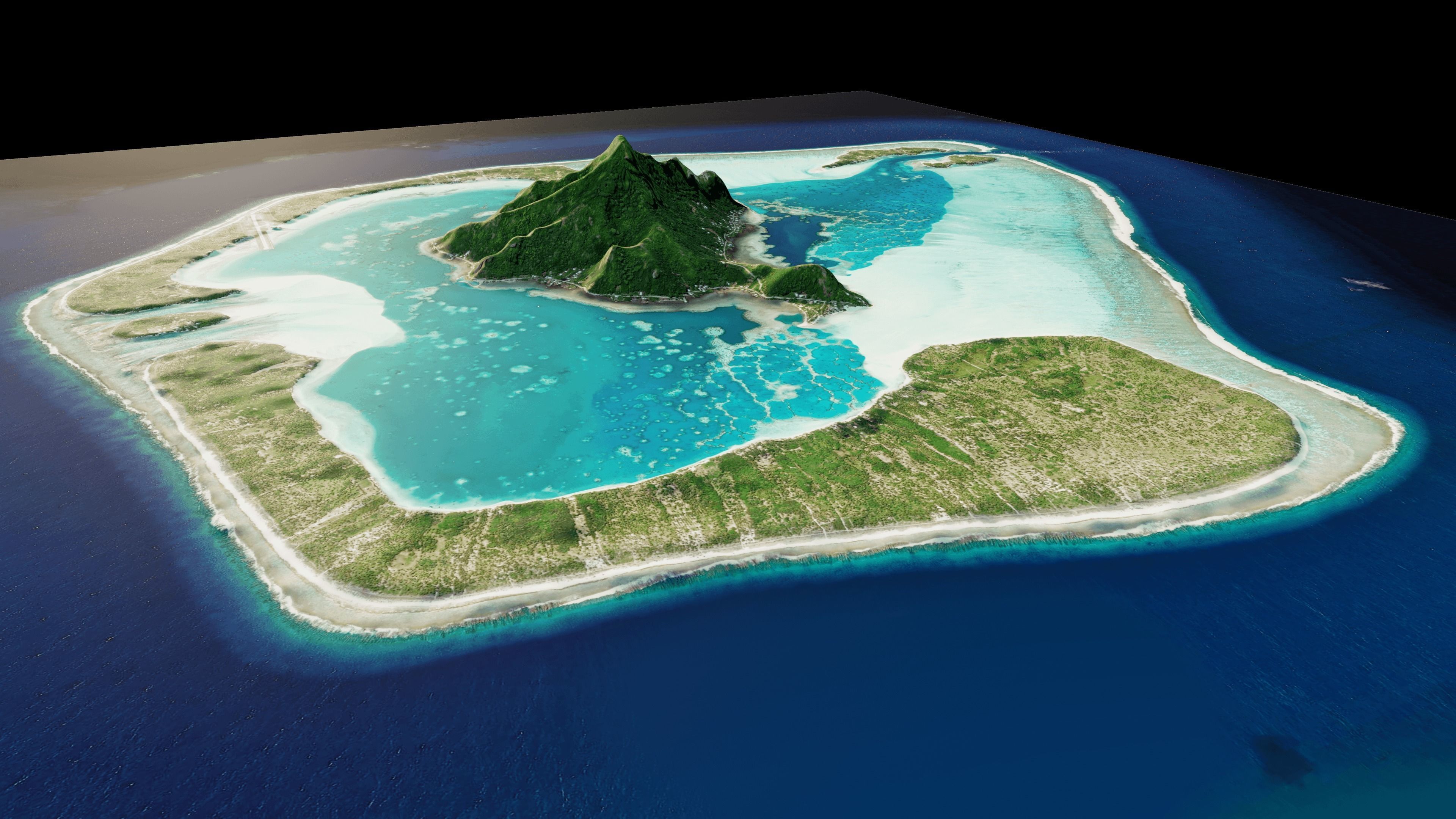 maupiti island 3d model terrain 3D model_6