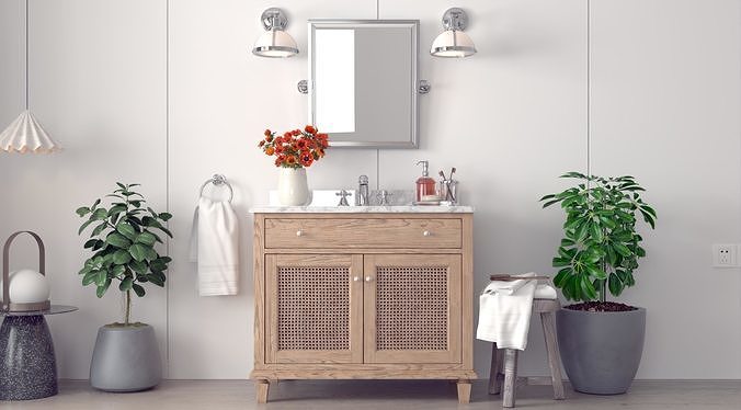 Modern cabinet bathroom 3D model