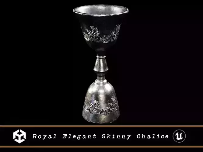 Royal Elegant Skinny Chalice Low-poly 3D model